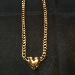 Gold heart necklace 18”